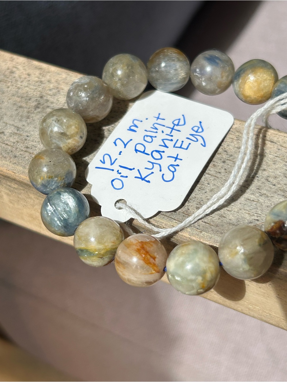 Kyanite Cat Eye Beaded Stretch Bracelet -Nice beads each one is magic!!! - Picture 6 of 7